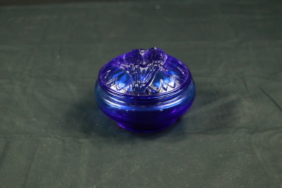 Cobalt Glass Trinket Box