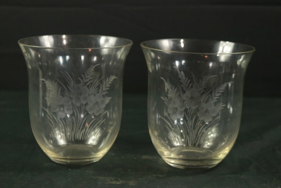 Pair Of Etched Vases