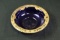 Depression Era Gold Trimmed Cobalt Bowl