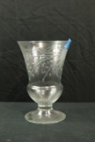 Large Etched Glass Vase