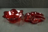 2 Ruby Glass Bowls