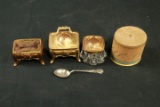 Antique Dresser Boxes, Sterling Spoon & Perfumes