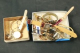 2 Boxes Costume Jewelry & Watches