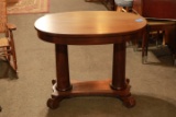 Oval Mahogany Library Table With Drawer