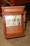 Victorian Walnut Wall Shelf With Mirror