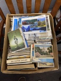 box of Postcards and First Day Cover Stamps