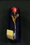 24kt. Gold Plated Genuine Rose In Box