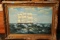 Gold Framed Ship Painting on Canvas