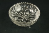 Cut & Ethced Glass Fluted Bowl