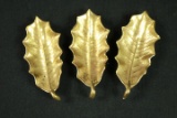 3 Virginia Metal Crafters Brass Leaf Dishes