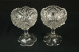 2 Pressed Glass Compotes