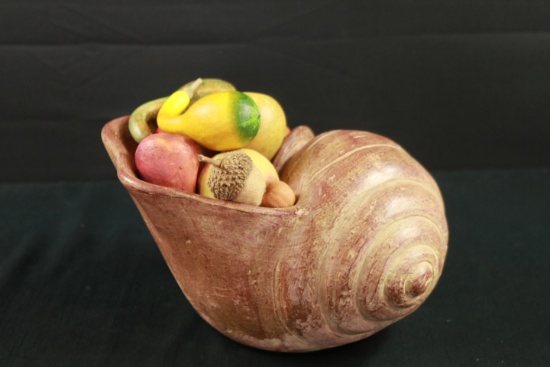 Large Ceramic Shell with Vegetables