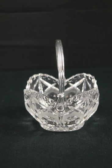 Glass Basket with Metal Handle