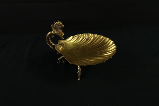 Brass Shell Bowl with Dragon