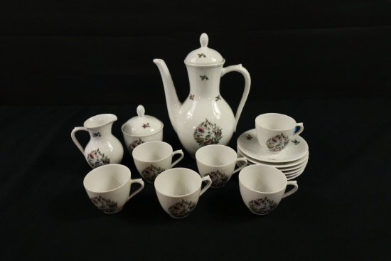 14 Piece Bavarian Porcelain Demitasse Set