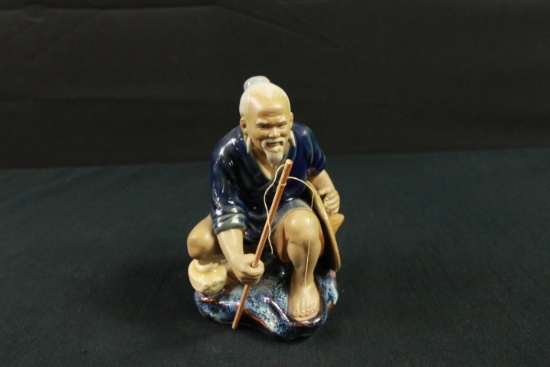 Asian Fisherman Figurine