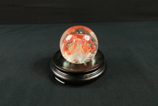 Glass Paperweight on Stand