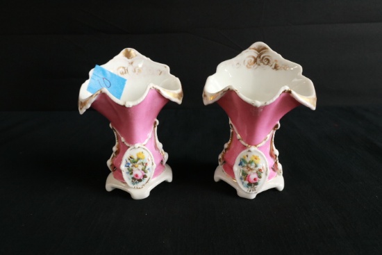 Pair of Porcelain Mantle Vases