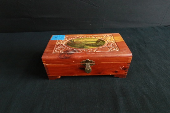 Wooden Jewelry Box with Lock