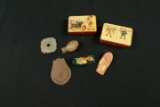 Assorted Clickers, Badges & Metal Boxes