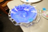 Pressed Glass Bowl & Art Glass Bowl