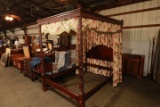 Queen Size Mahogany 4 Poster Canopy Bed