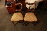 2 Mahogany Victorian Balloon Back Chairs