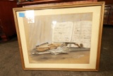 Framed 1941 Signed Music Print