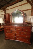 Kincaid Cherry Dresser with Jewelry Drawers & Mirror