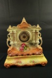 Victorian 2 Part Porcelain Mantle Clock