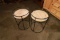 Pair of Modern Metal & Wood End Tables