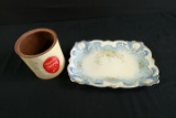 Bone China Tray  & Tobacco Tin