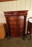 Antique Mahogany 6 Drawer Chest with Claw Feet