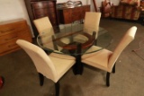 Modern Glass Top Table & 4 Chairs