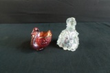 Glass Swan & Girl Figurine