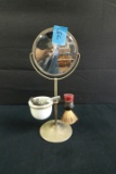 Antique Mens Shaving Mirror & Accessories