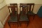 5 Antique Oak T Back Chairs