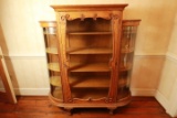 Rare Antique Oak Step Down China Cabinet