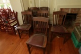 8 Antique Oak Dining Chairs