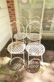 4 White Metal Folding Patio Chairs