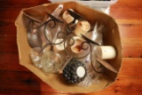 Box of Candle Holders & Misc
