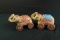 2 Asian Elephant Wooden Boxes