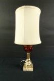 Brass & Cut to Clear Glass Lamp