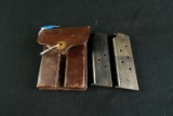 2 .45 Cal Magazines in Leather Case