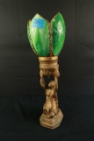 Slag Glass & French Bronze Lamp