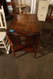 Mahogany End Table with Leather Top