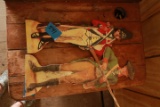 2 Colonial Wooden cut outs