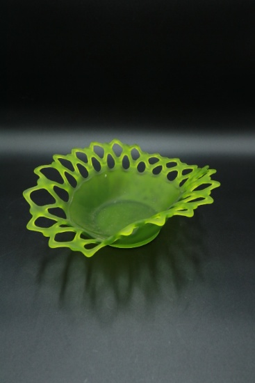 Reticulated Satin Glass Bowl