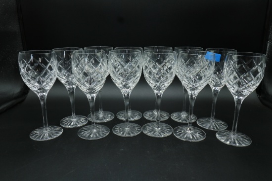 12 Crystal Wine Goblets