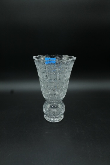 Fine Cut Glass Vase (small chip in rim)